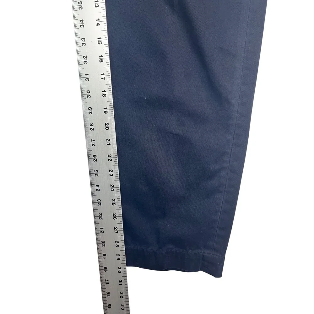 vtg 90s Polo Ralph Lauren 31x30 Navy Blue Ethan Pants Chino Cotton Pleated Mens